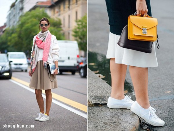 Look at the fashionable girls in white cloth shoes and they can wear them in any style with ease