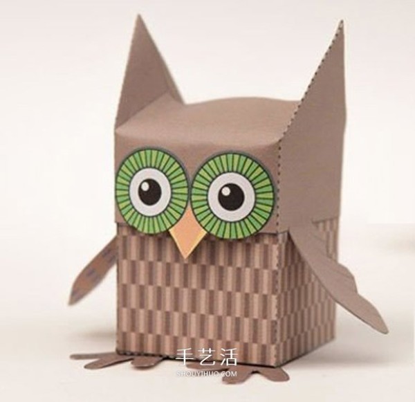 How to fold an owl box using cardboard and fold an owl storage box