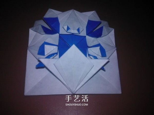 How to fold a flat crab with a diagram that looks like a small crab origami