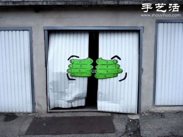 Graffiti works by French street artist OakoAk