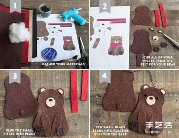 How to make cute leather bear pendant DIY with leather bear pendant