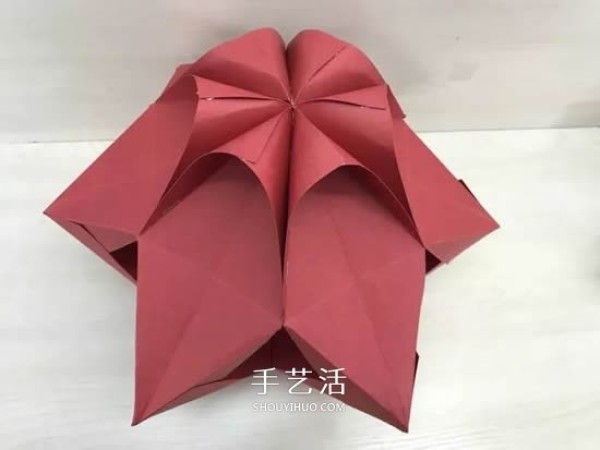 Illustration of making beautiful paper lanterns with small handmade origami for New Years Day