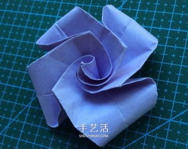 How to fold a super simple rose, easy origami illustration of a rose