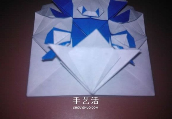 How to fold a flat crab with a diagram that looks like a small crab origami