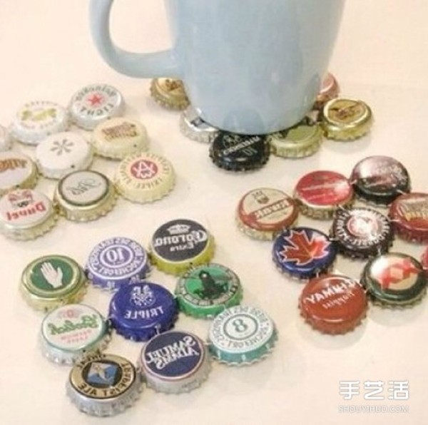 Simple and interesting handmade picture of using bottle cap waste