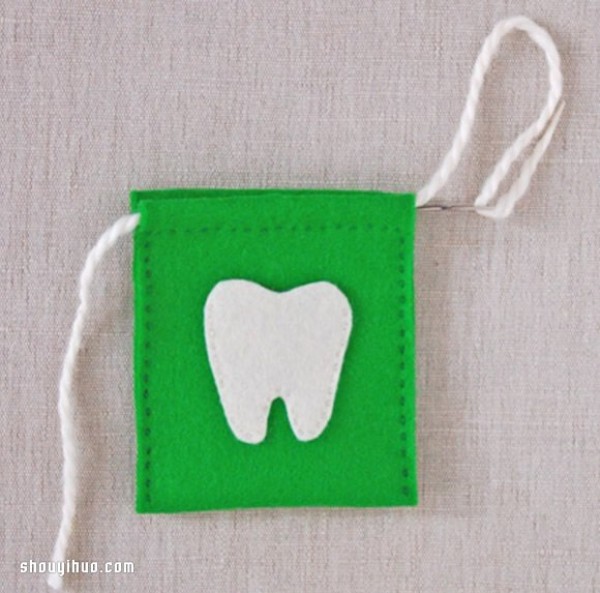 Homemade love tooth collection bag, cute tooth storage bag handmade