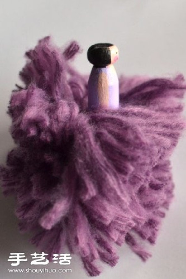 Wool + wooden clip DIY handmade flower fairy doll for wedding