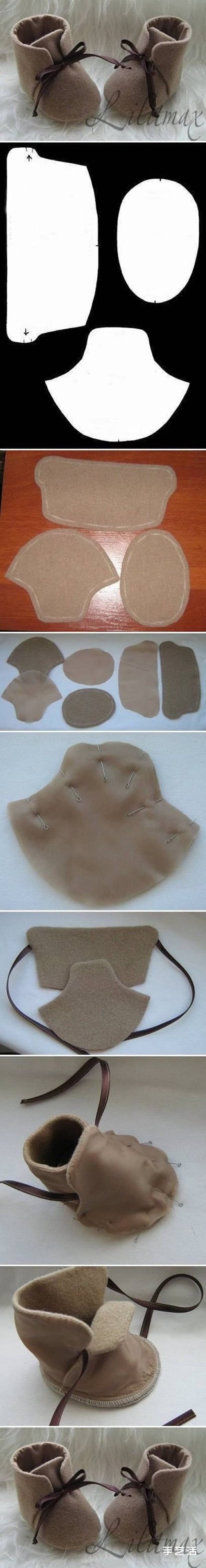 Nine ways to make baby shoes, illustrate the process of making baby shoes