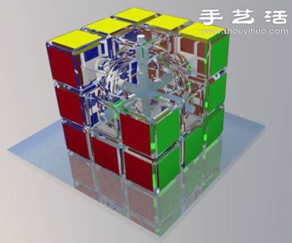 Three-dimensional model of Rubiks cube structure