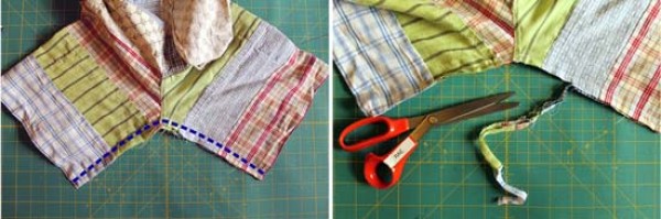 Renovation of old things: handmade mens casual shorts