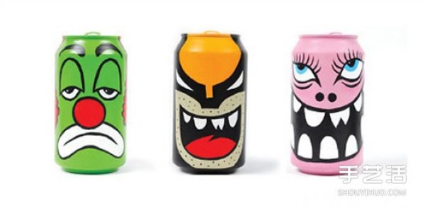 Creative hand-drawn pictures of cans turn cans into handicrafts