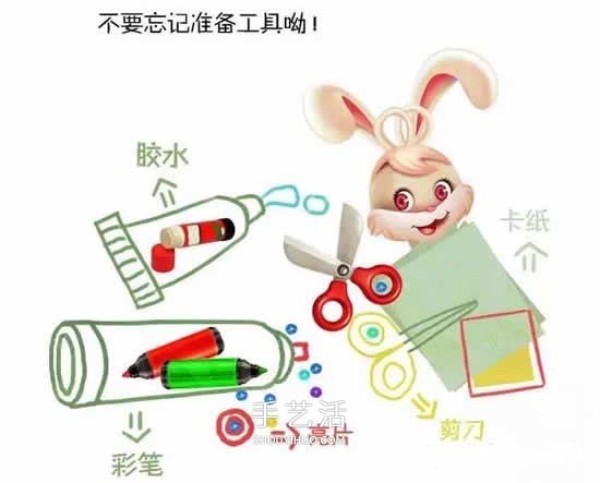 How to make a cartoon rabbit greeting card How to make a Mid-Autumn Festival rabbit card