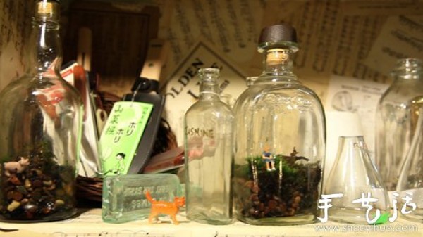 Create a secret garden in a glass bottle