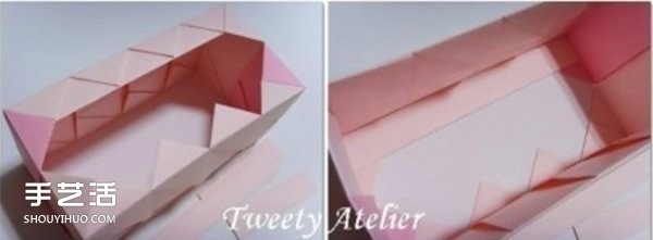 Napkin box DIY production tutorial, beautiful paper box folding method illustration