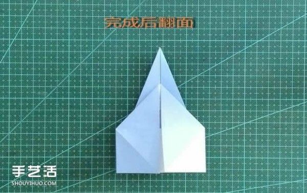 Illustration of hand-made origami girls head, step-by-step diagram of folding method for girl with short hair