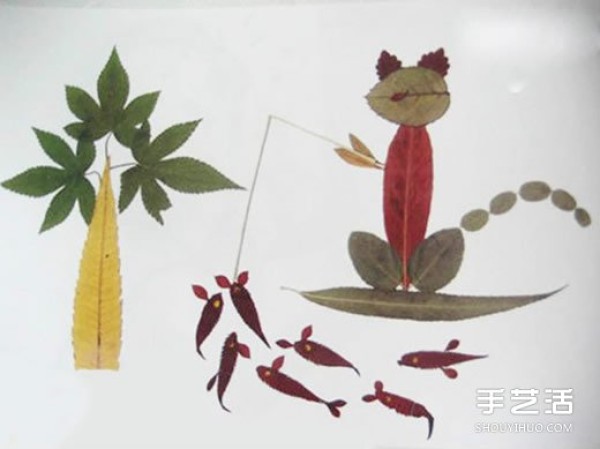 Excellent leaf stickers, appreciate the award-winning works of kindergarten leaf stickers