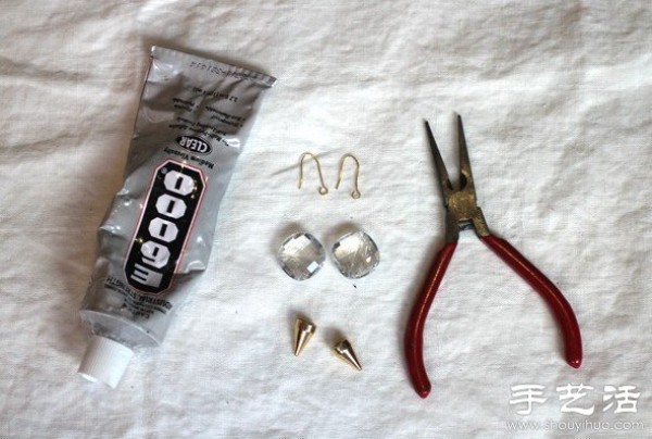 Trendy rhinestone earrings DIY hand-making tutorial