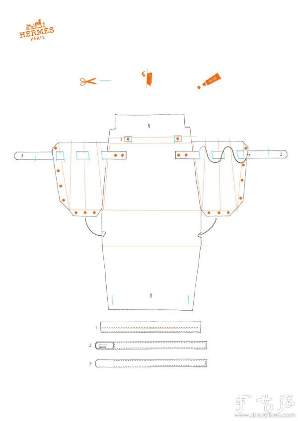 How to make Hermès bags by hand-cut paper