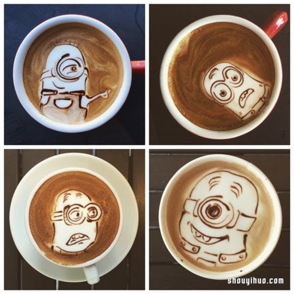 Creative Coffee Latte Art DIY Classic Animation Characters