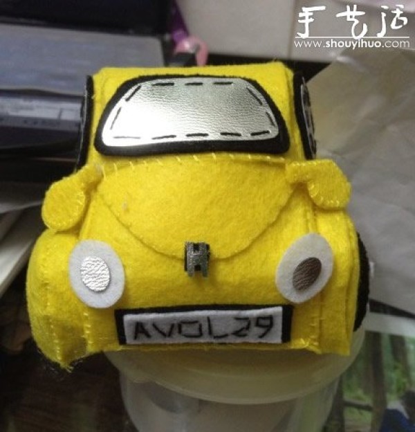 Handmade fabric work: Cute Beetle car