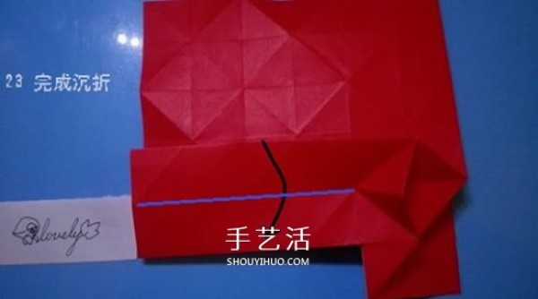 The origami method of a bell illustrates the folding steps of a complex origami bell