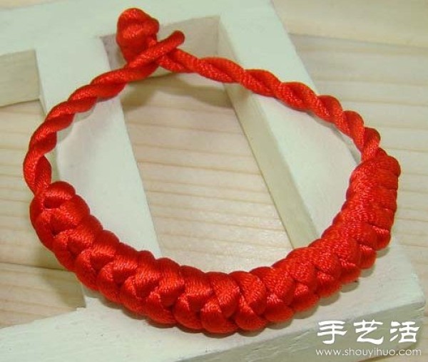 Vajra Knot Knitting Method Illustrated Diamond Knot Red Rope Bracelet Knitting Method