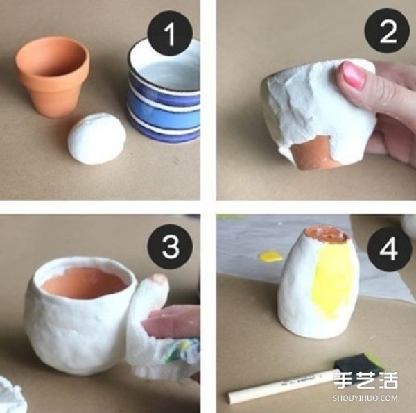 How to make homemade clay flower pots and how to make DIY pineapple flower pots with illustrations