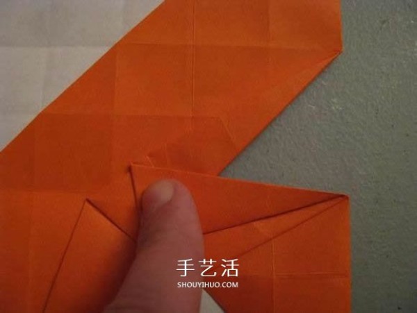 Origami illustration of three-dimensional jack-o