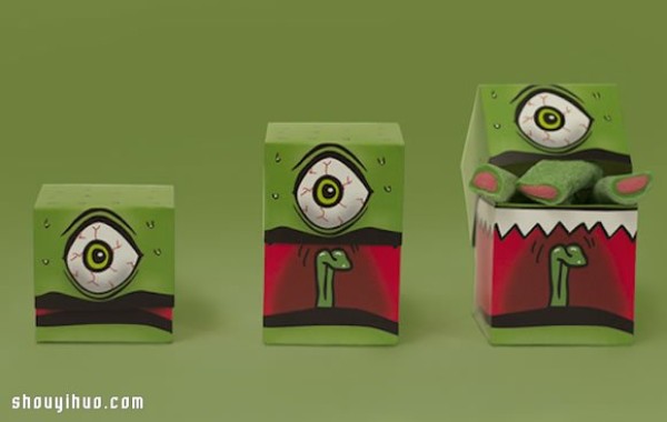 Cute monster candy packaging box design that makes people scream