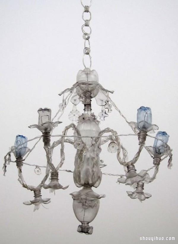 Waste plastic bottles replace glass, recycle and reuse DIY crystal chandeliersChandelier