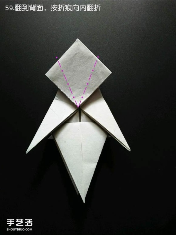 Super complex origami shark illustration, detailed steps for folding a three-dimensional shark