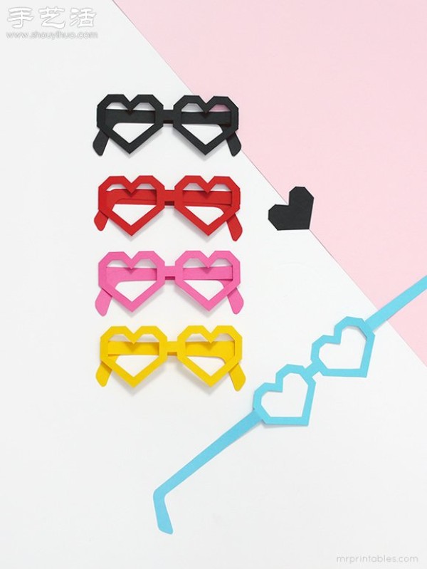 Handmade entertainment style heart-shaped glasses without lenses