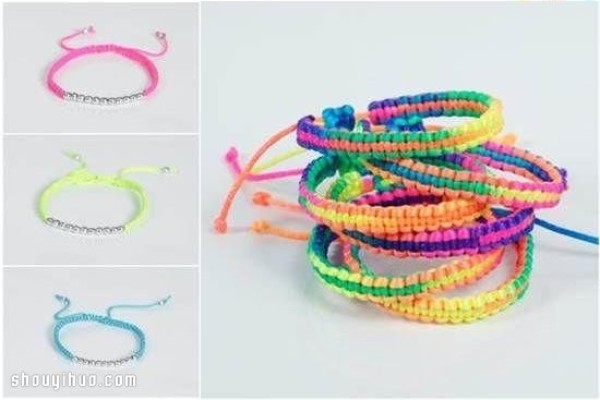 How to braid small fresh bracelets, illustrated tutorials on how to braid rainbow bracelets