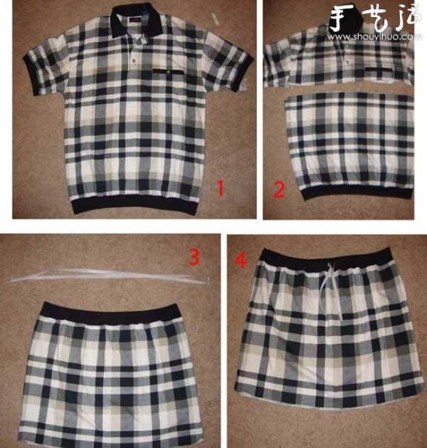 T-shirts repurposed from old items to DIY cute short skirts