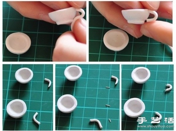 Illustrated Tutorial on Handmade Mini Coffee Cups from Clay