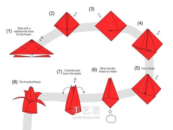 How to fold tulip flowers and leaves - simple tulip origami tutorial
