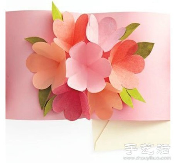 Handmade three-dimensional flower decoration greeting card