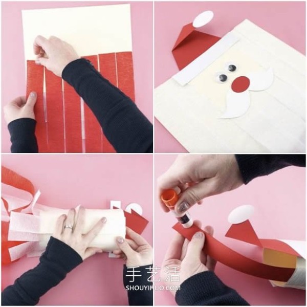 Tutorial on how to make a handmade Santa Claus windsock in kindergarten