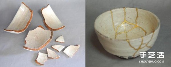 Traditional handicraft "Japan Kintsugi" broken ceramics renovation and repair technology