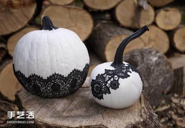 Halloween lace pumpkin making simple Halloween pumpkin decoration DIY