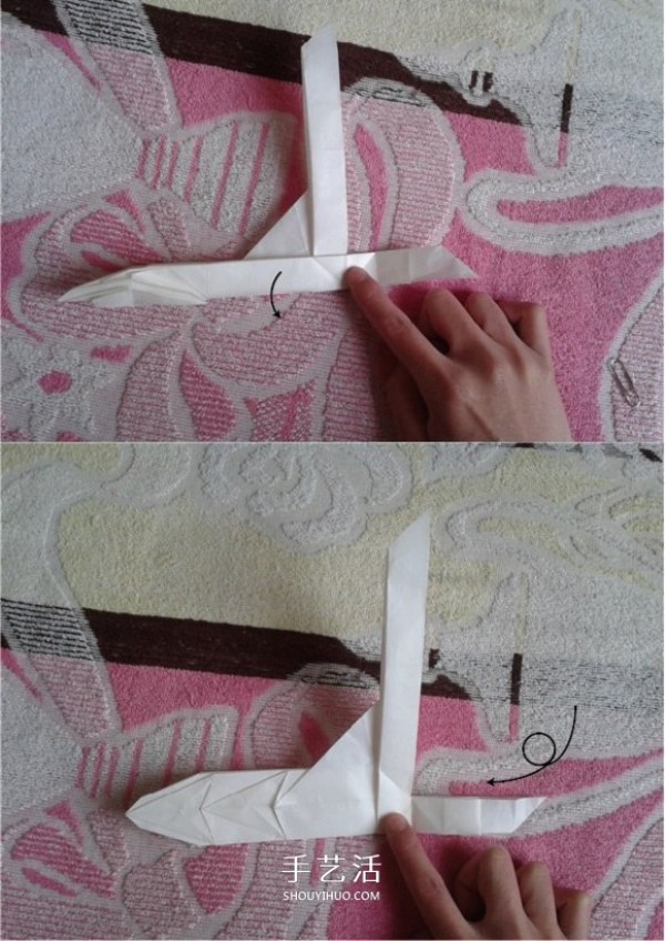 Victors folding method illustrates the steps of a complex origami passenger plane