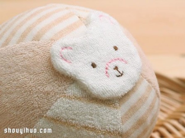 Cute Rabbit Face Fabric Ball Toy DIY Fabric Ball Ornament Handmade