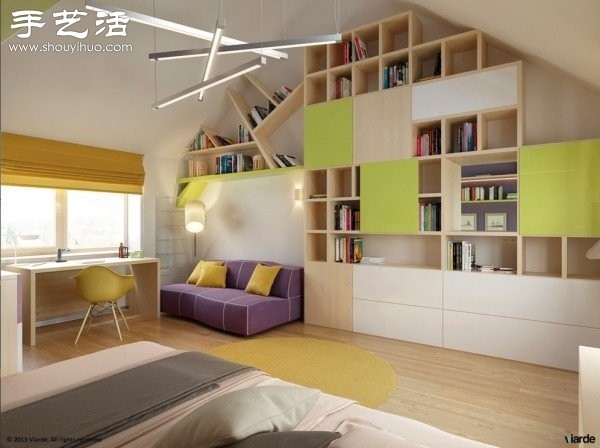 Large space childrens room decoration design renderings