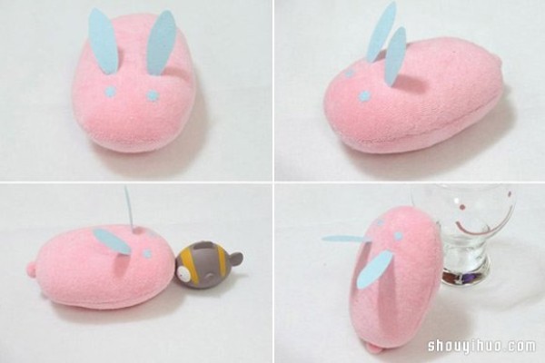 Cute Pink Fabric Rabbit Non-woven Fabric Handmade Illustrated Tutorial