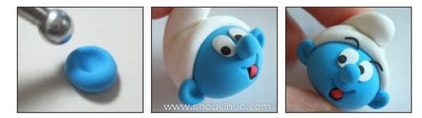 Polymer pottery handmade cute Smurfs