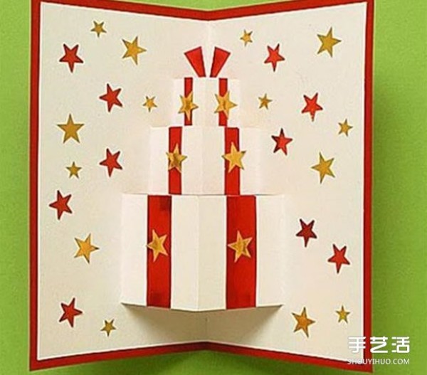 Simple Christmas greeting card making illustrations handmade Christmas card making pictures