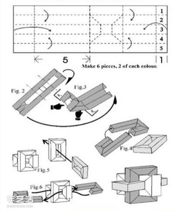 Kong Mingsuos origami method illustrates the manual folding method of Luban Lock