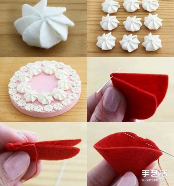 Use round plastic box waste to DIY to make cake-shaped jewelry box