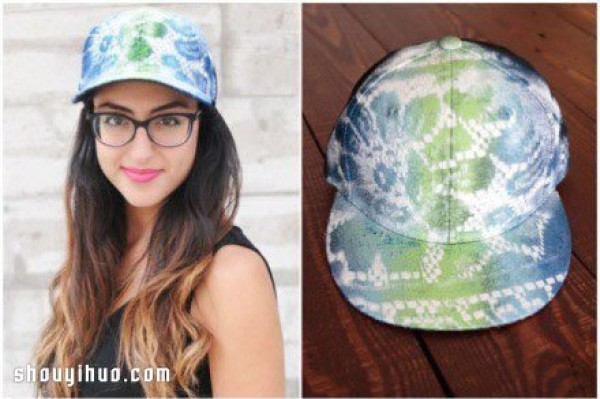 Using spray paint to simply transform an old hat, DIY illustrated tutorial