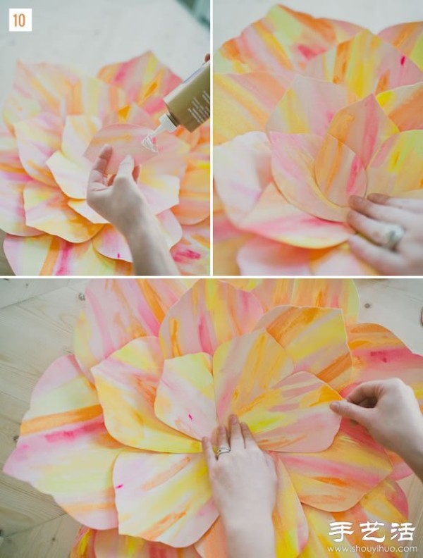 Step-by-step tutorial on how to make extra-large paper flowers and make homemade paper flowers